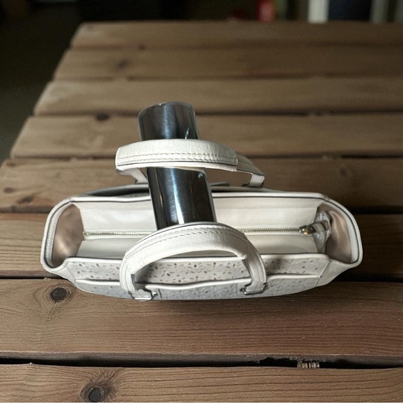 Coach RARE Madison Laser Cut White Leather Satchel Handbag Purse Shoulder Bag - Picture 11 of 14